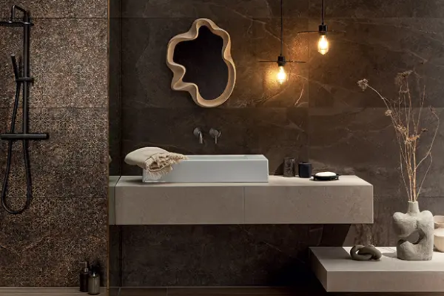 Elegancka łazienka w stylu modern organic